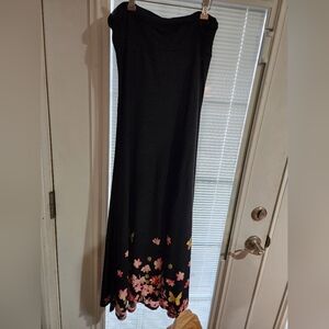 Black Dress with Floral Design
